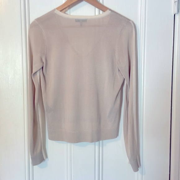 Rag & Bone Double Tone Mixed Materials Contrast Cream and Ivory Vneck Sweater - Picture 2 of 7